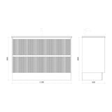 BONDI 1200 Floor Standing Vanity Cabinet Only 1180x450x850mm