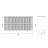 BONDI 1500 Floor Standing Vanity Double Bowls Cabinet Only 1480x450x850mm