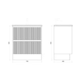 BONDI 750 Floor Standing Vanity Cabinet Only 730x450x850mm