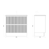 BONDI 900 Floor Standing Vanity Cabinet Only 880x450x850mm