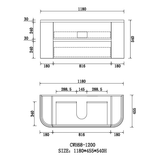 Bristol Series Wall Hung Matt White 1180x455x540mm CABINET ONLY