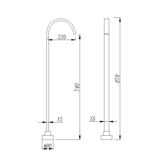 Cavallo Free Standing Spout Gun Metal Grey