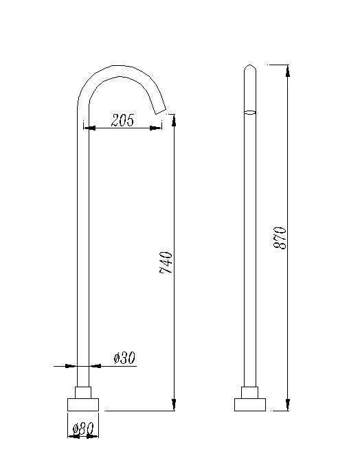 Pentro Brushed Nickel Free Standing Spout