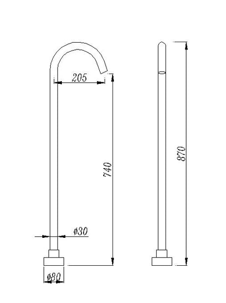 Pentro Matte Black Free Standing Spout
