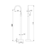 Pentro Gun Metal Grey Free Standing Spout & Mixer