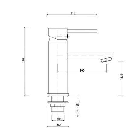 Pentro Gun Metal Grey Round Basin Mixer