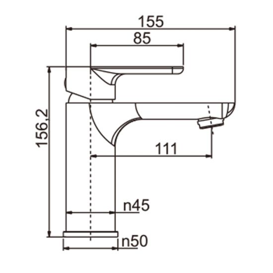 Persano Matte Black Basin Mixer