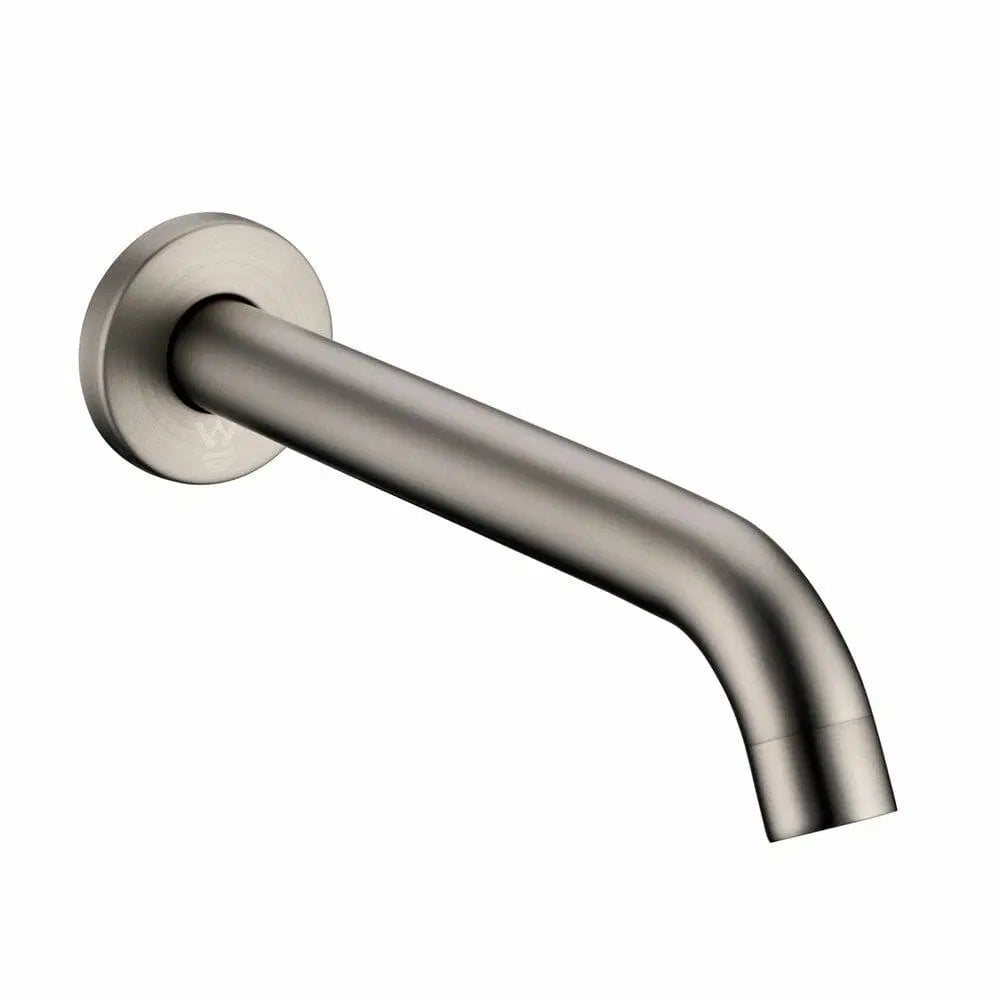 LUCID PIN Series Round Brushed Nickel Wall Bath Basin Mixer Spout