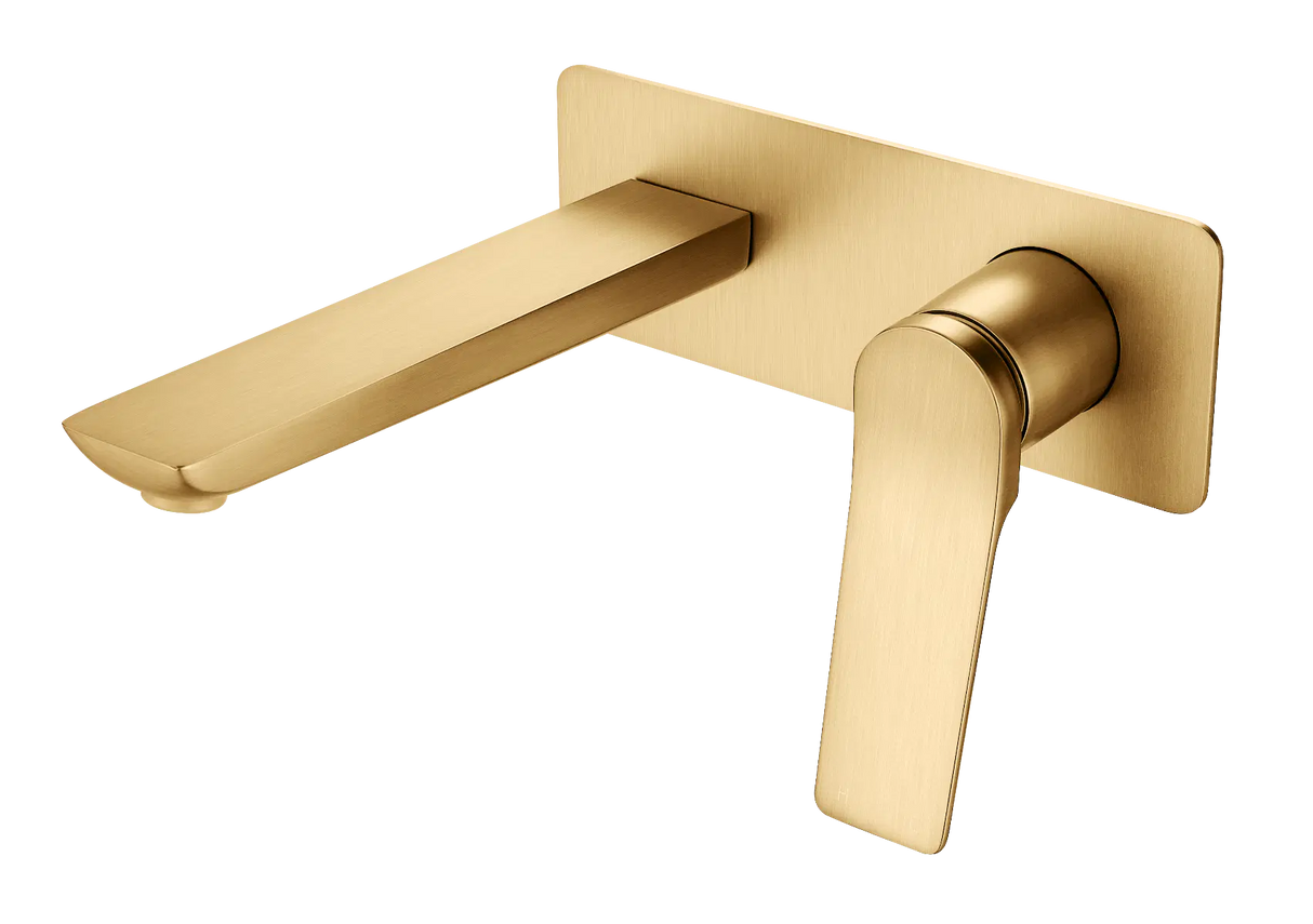 RUSHY Series Square Brushed Brass Wall Mixer with Spout(color up)(extension part)