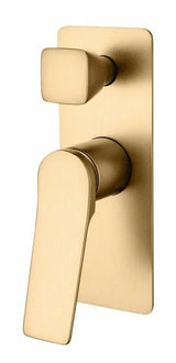 RUSHY Series Square Brushed Brass Wall Mixer With Diverter(color up)