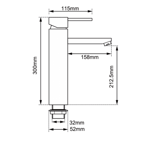 LUCID Round Black Tall Basin Mixer