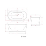 Charming Freestanding Bathtub 1600x800x600mm