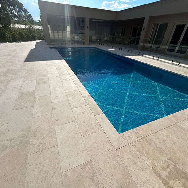 Travertine Classic Tumbled And Unfilled Dropface 610x406x30/60mm