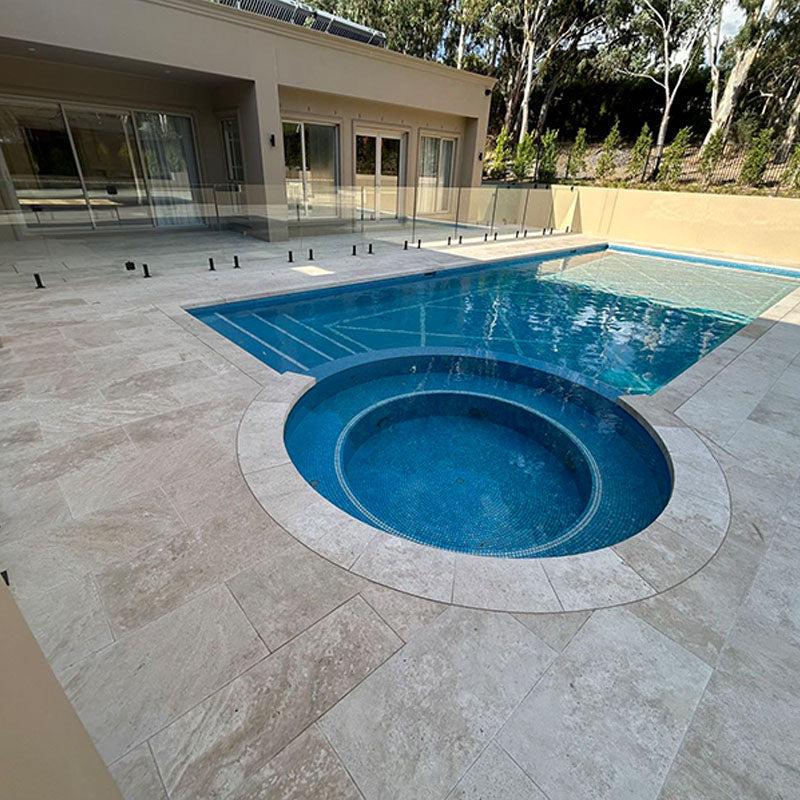 Travertine Classic Tumbled And Unfilled Dropface 610x406x30/60mm