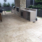 Travertine Classic Tumbled And Unfilled Paving 610x406x30mm