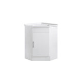 Corner Series (PC60) Gloss White 580x580x820mm Back to Corner Vanity with Stone Top & Ceramic Undermount Basin