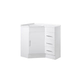 Corner Series (PC60) Gloss White 580x880x820mm Back to Corner Vanity with Poly Marble Top (CN)