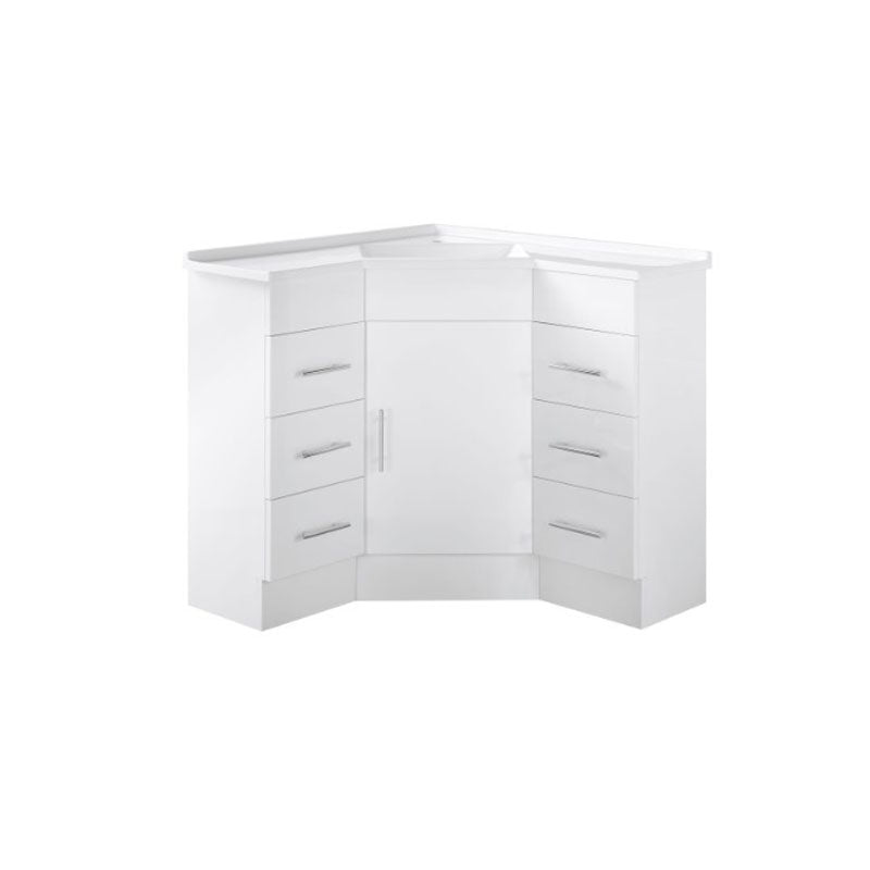 Corner Series (PC60) Gloss White 880x880x820mm Back to Corner CABINET ONLY