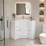 Corner Series (PC60) Gloss White 880x880x820mm Back to Corner CABINET ONLY