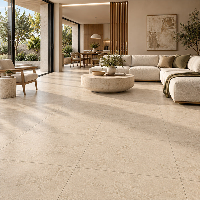 Travertine Cross Cut Beige Matt (In&Out) 600x600