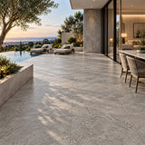 Travertine Cross Cut Mid Grey Matt (In&Out) 600x600