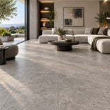 Travertine Cross Cut Mid Grey Matt (In&Out) 600x600