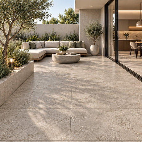 Travertine Cross Cut Sand Matt (In&Out) 600x600