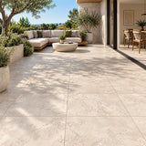 Travertine Cross Cut White Matt (In&Out) 600x600