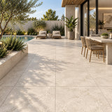 Travertine Cross Cut White Matt (In&Out) 600x600