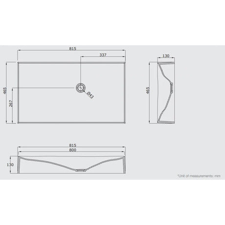 STERNHAGEN 815X465X130MM DUNE ABOVE COUNTER BASIN BLACK GLOSSY WASH BASIN SANI-QUARTZ COMPOSITE HIGH-END