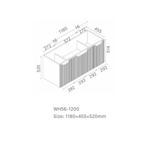 Duplex Collection Series Wall Hung Matt White 1180×455×520mm CABINET ONLY