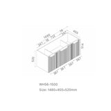 Duplex Collection Series Wall Hung Single Bowl Matt White 1480×455×520mm Vanity with Ceramic Slimline Top (UV31)