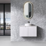 Duplex Collection Series Wall Hung Double Bowl Matt White 1480×455×520mm Vanity with Stone Top & Ceramic Undermount Basin