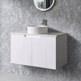 Duplex Collection Series Wall Hung Double Bowl Matt White 1480×455×520mm Vanity with Stone Top & Ceramic Undermount Basin