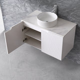 Duplex Collection Series Wall Hung Double Bowl Matt White 1480×455×520mm Vanity with Stone Top & Ceramic Undermount Basin