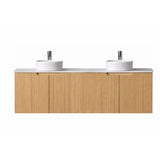 Duplex Collection Series Wall Hung Double Bowl Rosewood 1480×455×520mm CABINET ONLY