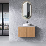 Duplex Collection Series Wall Hung Rosewood 730×455×520mm Vanity with Stone Top & Ceramic Undermount Basin