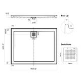 ECO Polymarble Base 1500x900 Rear Outlet Shower Base