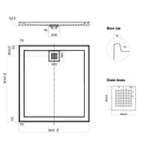 ECO Polymarble Base 900x1200 Rear Outlet Shower Base