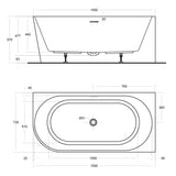 ECO CORNER BATHTUB RIGHT HAND 1500x730x570mm