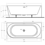 ECO CORNER BATHTUB RIGHT HAND 1700x750x570mm