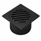 Square Waste 75mm/3" D45mm Black 85x85mm