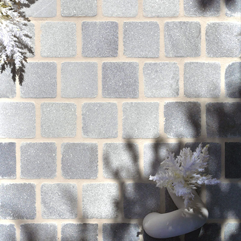 Marble Frozen Blue Sandblasted Cobbles 100x100x20mm