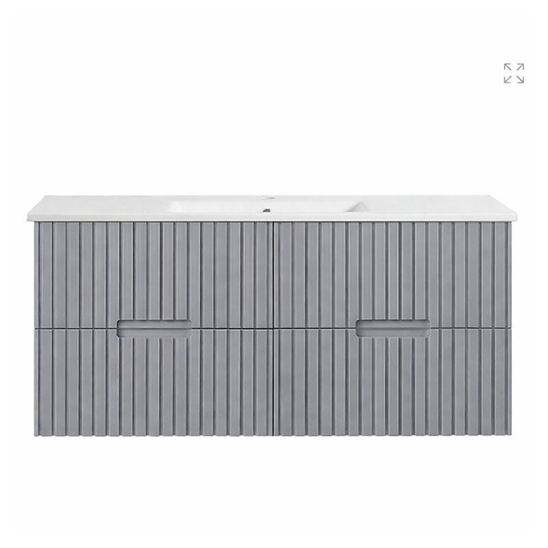 Elena Series Wall Hung Urban Grey 1180x455x540mm Vanity with Flat Stone Bench Top Only