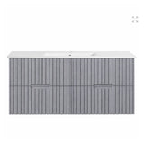 Elena Series Wall Hung Urban Grey 1180x455x540mm Vanity with Flat Stone Bench Top Only