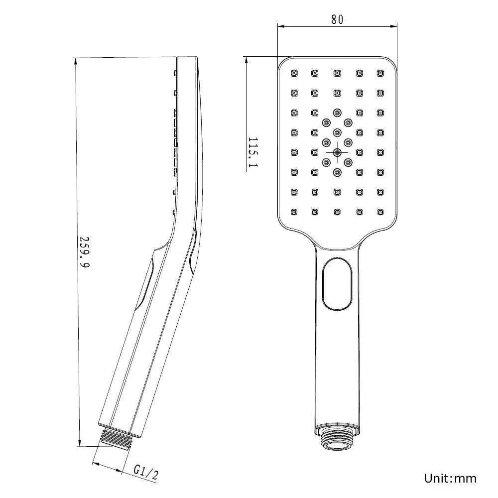 Esperia Square ABS Chrome Hand Shower Spray
