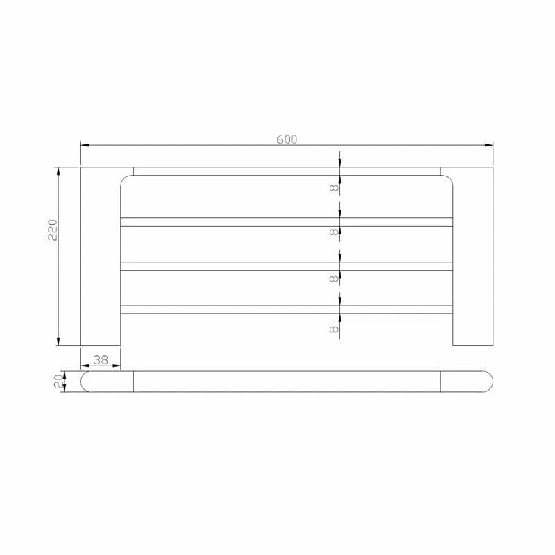 AU Black Tower Rack 600mm