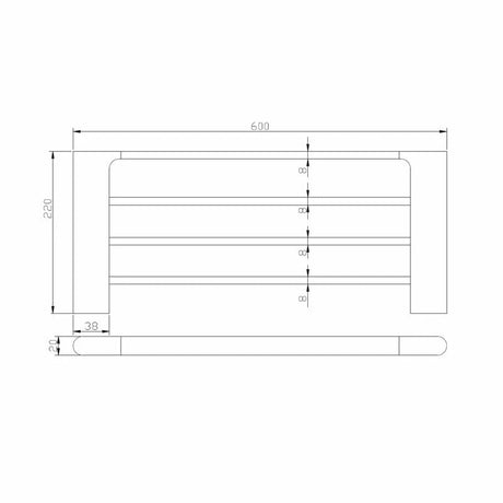 AU Black Tower Rack 600mm