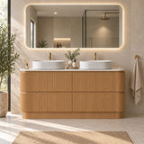Kingsley Series Free Standing Vanity Rosewood Double Bowl 1480x455x855mm Cabinet Only