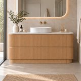 Kingsley Series Free Standing Vanity Rosewood Single Bowl 1480x455x855mm With Stone Top & Undermount Basin